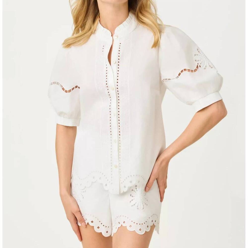 NEW LILLY PULITZER koski top in resort white